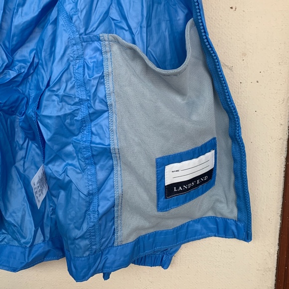 NWT LANDSEND Full Zip Hooded Packable Windbreaker - Picture 4 of 7